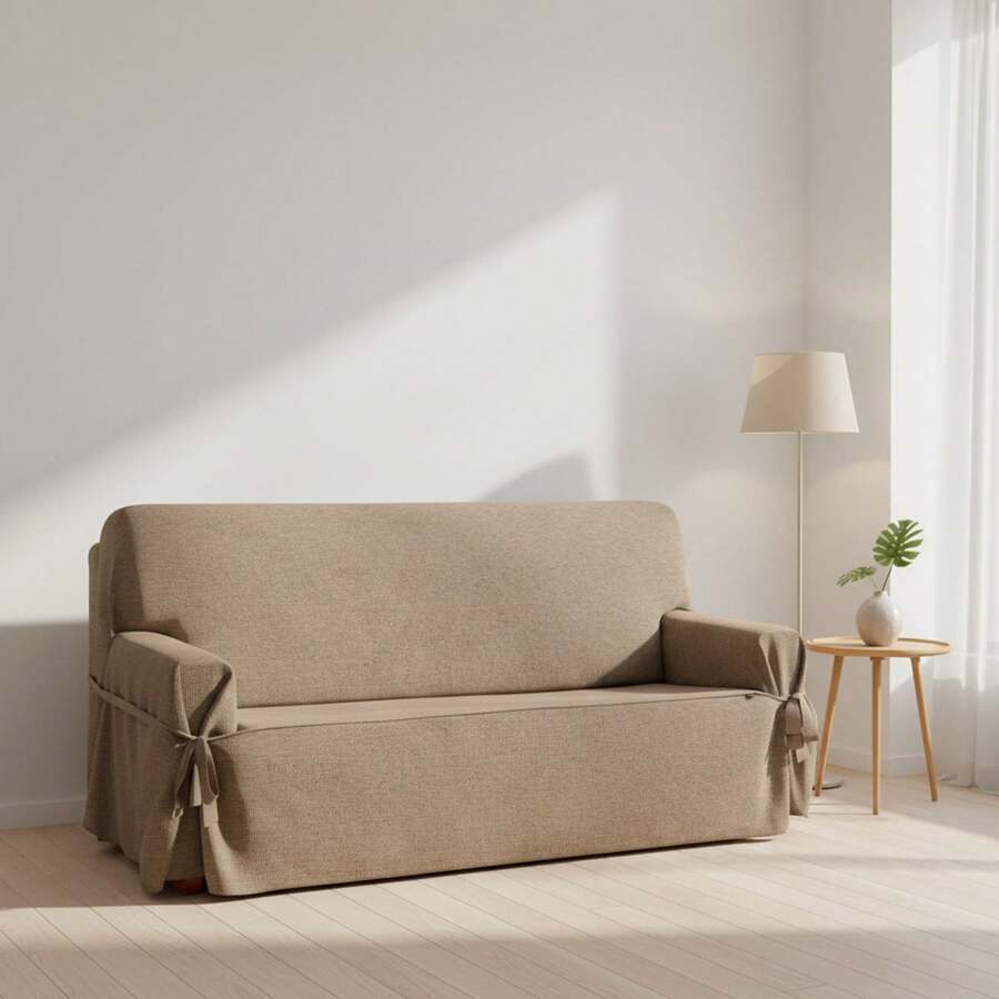 Kiva Universal And Versatile 3-Seater Sofa Cover, Various Colors Available – Easy-To-Fit Protective Sofa Cover For Backrest, Seat And Arms - Beige Troya 2 - View 1