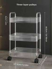1 pezzo Carrello acrilico piccolo, rastrelliera per il trucco trasparente e mobile per uso domestico, scaffale organizzativo multifunzione ad alta capacità per il bagno, accessori per il bagno, carrello organizzatore per il trucco, rastrelliera mobile per ufficio, bagno, cucina e soggiorno (materiale aggiornato, più ampio e più spesso) - Multicolore - Visualizzare 15