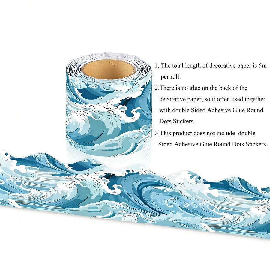 Ocean Wave Border Trim For Bulletin Board Blackboard Classroom Decoration Paper - Single Piece - View 1