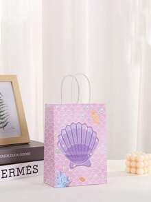 4/12/25pcs Cute Cartoon Ocean Series Design Gift Bags, Various Seahorse, Starfish, Shell, Mermaid, Squid, Pearl Patterns, Suitable For Wedding, Bridal Party, Birthday, Business Shopping, Party Favors, Graduation - Colorful Paper Bags Gifts, Suitable For Holidays, Events, Reunions, Parties And Various Occasions - Multicolor - View 7