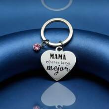 1 Item 'Mother's Day Heartwarming Heart-Shaped Stainless Steel Keychain "Mom, You Are The Best" "MAMÁ Eres La Mejor" Spanish Engraved Pendant Gift For Mom' - QK25-0106 - 查看 4