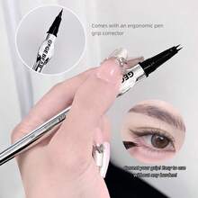 Waterproof & Sweat-Resistant Dual-Ended Eyebrow Pencil, Smudge-Proof Formula, Creates Natural & Full Eyebrows, Buildable Coverage, Precise & Easy Application, Smooth Texture, Suitable For Light Brown To Dark Brown Hair, Daily Wear, Special Occasions & Gift - Multicolor - View 5