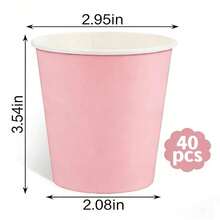 Conjunto de 10/30/50/100 copos de papel descartáveis rosa, ideais para bebidas quentes e frias, perfeitos para casamentos, festas, piqueniques, churrascos, viagens e eventos. Copos coloridos para água, ideais para piqueniques e festas de fim de ano, aniversários, reuniões familiares, encontros de turma e piqueniques ao ar livre. - Rosa - Ver 13