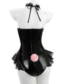FCCAM Bunny Costume Adult Womens Bunny Bodysuit Halloween Cosplay Suit - trắng - Xem 3