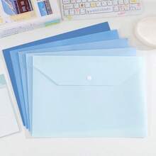 10pcs/5pcs A4 Clear PP Plastic Folders With Clips, Waterproof File Storage Folders, Macaron Colors (Pink, Blue, Green, Purple), Suitable For Students And Office Use, Study File Folders - Gradient Blue (Upgraded Thickened Version) - View 6