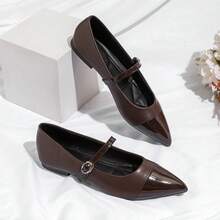Giày Mary Jane chất lượng cao, kiểu dáng thường ngày, phối nhiều mảnh vải. - Màu nâu - Xem 11