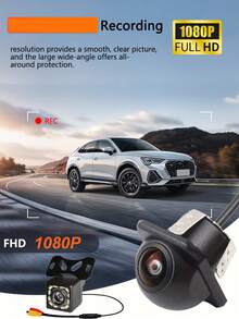 1pc 170° Wide Angle High Definition Night Vision Backup Camera, Car Rearview Monitoring Camera - Multicolor - View 3