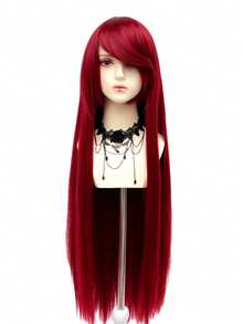 100cm Long Straight Wig With Bangs Ombre Colored Synthetic Wigs For Women, Heat Resistant Anime Cosplay Wigs For Halloween, Christmas - Nhiều màu - Xem 12