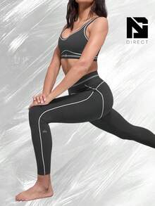 Airbrush High-Waist 7/8 Heart Throb Legging - 無菸煤色/白色 - 查看 3