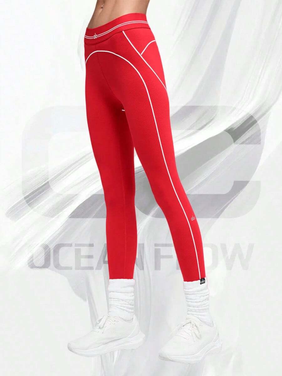 Airbrush High-Waist 7/8 Heart Throb Legging - Bright Red/White - 查看 1