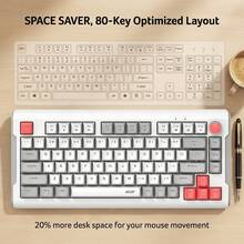 Acer OKW223（三模式）单键盘，有线+2.4G+蓝牙+可充电，无线键盘，静音办公键盘，女性平板电脑游戏便携键盘，小巧键盘，有线版单键盘 - 查看 4