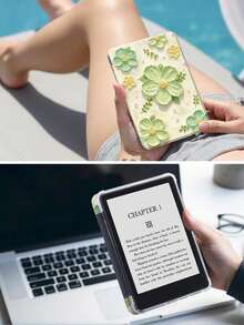 1 chiếc bao đựng máy tính bảng và Kindle họa tiết hoa lá màu xanh lá cây, tương thích với iPad Air 8 (M4) 2026 (11/13 inch), thế hệ thứ 10, 11/Air thế hệ thứ 4/Air thế hệ thứ 7/9.7 inch, Galaxy Tab A9 Plus, Kindle (thế hệ thứ 11 - ra mắt năm 2024) (6 inch), Kindle Paperwhite thế hệ thứ 12 2024, một món quà Giáng sinh thời trang và tối giản. - Nhiều màu - Xem 9