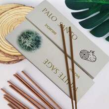 White Sage + Palo Santo Incense Set, Natural Smudge Sticks For Spiritual Cleansing, Awakening Inner Power, Stress Relief, Air Purification, Handmade Aromatherapy Suitable For Yoga And Home - 35 Stalks Each Of Sage and Sage Wood - View 3