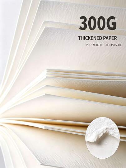 25 pièces 300g Papier à dessin épais en coton, Papier aquarelle A4/A5/A6, Papier de dessin blanc à texture de coton, Convient pour les artisanat DIY, les étudiants et les artistes pour le croquis, la peinture à l'aquarelle, Papier de haute qualité, Essentiel pour la rentrée scolaire, Non blanchi, Papier jaune, Protège les yeux