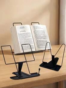1pc Portable Adjustable Reading Stand, Suitable For Cookbooks, Sheet Music, Laptops On Desktops, With Page Fixing Device - Rectangle - View 6