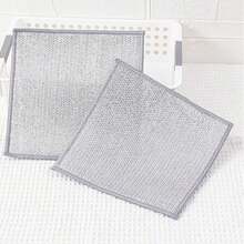 8pcs Double-Sided Kitchen Cleaning Cloths, Magic Cleaning Cloths For Kitchen Utensils, Removes Grease And Stains, Ideal For Bathroom Stubborn Stains Cleaning, Perfect Mother's Day Gift - Silver - View 7