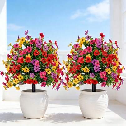 1pc Artificial Flower Ground Stake,Artificial Straight Plug Plant Flowers With Ground Spikes,Uv-Resistant Artificial Shrubs Suitable For Indoor And Outdoor Decoration In Summer And Autumn, Including Homes, Hotels, Gardens, Offices, Weddings, And Vacation Settings