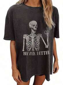 Women's Tops Letter Tee Graphic T-Shirts, Vintage Shirts For Women Cute Graphic Tee Spring Short Sleeve Tops Oversized Tshirts Teen Aesthetic Clothing-For Women, Holiday, Vacation,Daily Casual Fashion And Versatility. -Unisex Loose - Fit Comfortable Vintage Street - Style Cotton T - Shirt Top - 女款健身房泵罩 #B3 - 查看 17