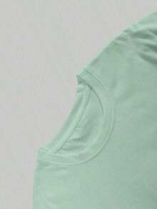 Summer Clothes WomenNEON DUSK Men's Light Green Cartoon Fish, Letter, Ramen, Number Print Crew Neck Short Sleeve T-Shirt, Casual Daily WearLoose And Comfortablespring Top - 綠色 - 查看 5