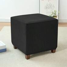 1pc Polar Fleece Square Footstool Cover, Elastic Footrest Protector, Bedroom Furniture Cover - Multicolor - View 10