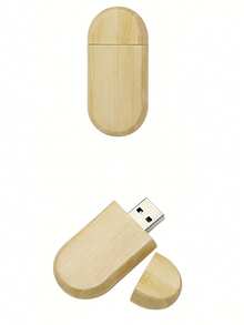 BIYETIMI 32GB 天然竹製 USB 隨身碟，便攜式木製圓帽設計 U 盤，高速數據儲存適用於電腦/筆記型電腦，商務與婚禮禮品的理想選擇 - 查看 4