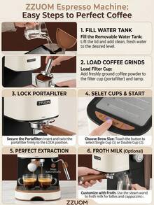 Automatic Coffee Machine 20bar Pump Steam Milk Froth Machine For Latte Macchiato Cappuccino And Espresso Drinks - Multicolor - View 4