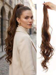 Extensiones de cabello rizado extra largas para coleta, aptas para uso diario - Dos Tonos - Ver 14