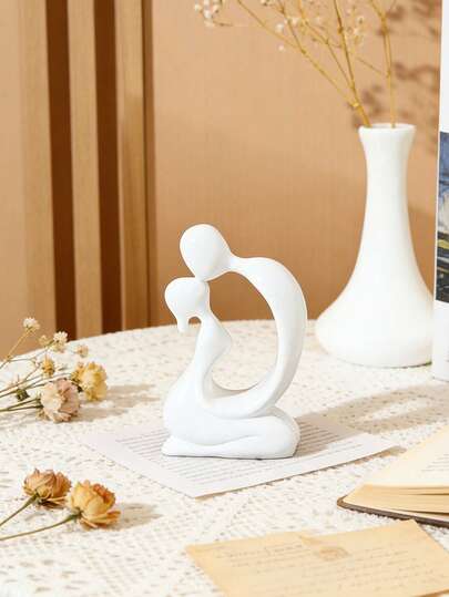 Ensemble de sculptures en résine couple abstrait minimaliste, figurines d'amour modernes en or, noir et blanc, décoration romantique pour le salon, les étagères, le bureau et la chambre à coucher, cadeau idéal pour un anniversaire et un mariage, accent élégant pour les intérieurs contemporains, parfait pour la décoration de table et de bureau