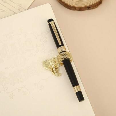 AHCRAFT 1 chiếc kẹp bút kim loại cầm tay đa năng hình voi cổ điển, có lò xo, màu sắc cổ điển, trang trí hình voi, kẹp kim loại di động, dùng cho sổ kế hoạch, sổ tay, trường học, giáo viên, học sinh, văn phòng phẩm.