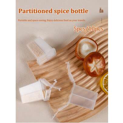 5pcs/10pcs Travel Salt And Pepper Shakers, Salt And Pepper Dispenser Set, Suitable For Camping, Travel Or Outdoor Cooking
