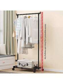 1 chiếc giá treo quần áo đôi có bánh xe, móc treo quần áo đa năng dùng trong phòng ngủ. - Nhiều màu - Xem 2