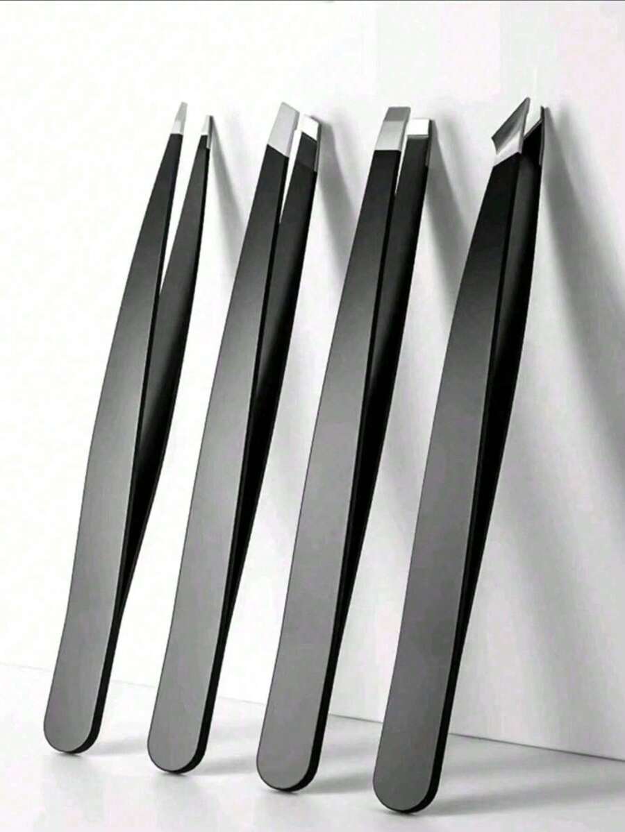 4Pcs Precision Tweezers Set For Eyebrows, Professional Stainless Steel Tweezers For Eyebrows - Great Precision For Facial Hair, Splinter And Ingrown Hair Removal Eyebrow Trimmers Hair Removal, Face Hair Removal, Hair Trimmer, Hair Trimmer, Barber Supplies, Haircut, Bag, Organizer, Storage, Hair Accessories - A - 查看 1