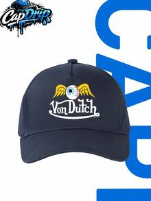 Black 1pc Unisex Von-Dutchs Print Baseball Cap, Hat, Curved Brim, Dad Cap.Suitable Daily Use And Outdoor Activities.Outdoor Adjustable Cap.Spring-Summer Travel, Tourism, Beach Vacation Hat. - Navy Blue 3 - View 9