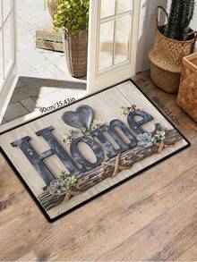 1 pieza Felpudo con carta de bienvenida y estampado de corazón, alfombra con estampado, decoración navideña para el hogar - Alfombra floral y de cuadros, adecuada para la decoración de la cocina y el baño, una alfombra decorativa para la entrada del dormitorio, felpudo con estampado divertido, alfombra de baño, ideal para Navidad, alfombra multiusos (cuadros navideños/concha/corona) - Multicolor - Ver 7