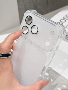 Funda suave mate de color caramelo translúcido a prueba de golpes con protección de lente de silicona TPU para iPhone 17 Pro Max 17 16 15 14 13 12 Pro Max - Blanco - Ver 4