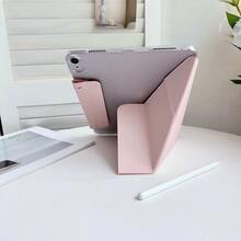 IQPEA Bao da bảo vệ có kẹp bút và khóa cài kèm ngăn đựng bút chì cho iPad A16 2025 2026 Air 11'' M4 M2 M3 Pro 11 13 M4 M5 2024 2025 Air 5 Air 4 10.9 9th 8th 7th Generation 10.2. - Hồng - Xem 6