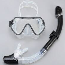 1 Set Panoramic Wide-Angle Adjustable Dry Snorkel Mask, Tempered Glass Anti-Leak Adult Snorkeling Diving Swimming Training Equipment, Professional Snorkel Set - Multicolor - View 19