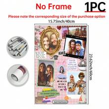 1pc "Best Friend" Matchbox Postcard Collage Custom Poster, The Photo Of The Sisters Together Personalized Animal-Themed Gift Custom Wall Art, Editable Template, Customizable Friendship Photos, Customizable Items - Multicolor - View 14