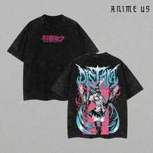 Chainsaw Miku Vintage Oversized Double Printed Washed Tee  
Unisex Heavyweight Cotton Anime T-Shirt  
Men's Clothing Top  
Summer Outfits For Women  
Men's Clothes - màu đen - Xem 5