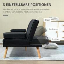 Sofa Bed, 3-Seater Sofa Bed With Fold-Down Table, Cup Holder, Bed Sofa With Linen Look, In Scandinavian Design, Load Capacity Up To 250 Kg, For Living Room, Grey - Gray - View 5