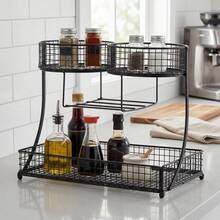 Senmeo 1PC 3-Tier Black Heart-Shaped Fruit Basket Bowl, Countertop Storage & Display Rack For Fruits/Vegetables/Snacks, Picnic/Wedding/Party Holiday Gift - 雙頭款 - 查看 4