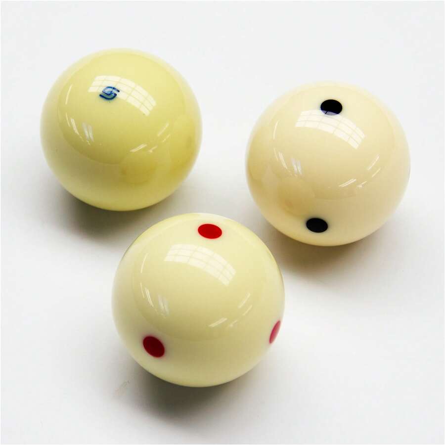 3-Piece Premium Billiard Practice Balls - C-3 C-21 C-1 Standard Size 2.25 Inch (5.72cm) Resin Billiard Set Suitable For High-End Clubs And Home Use - White - View 1