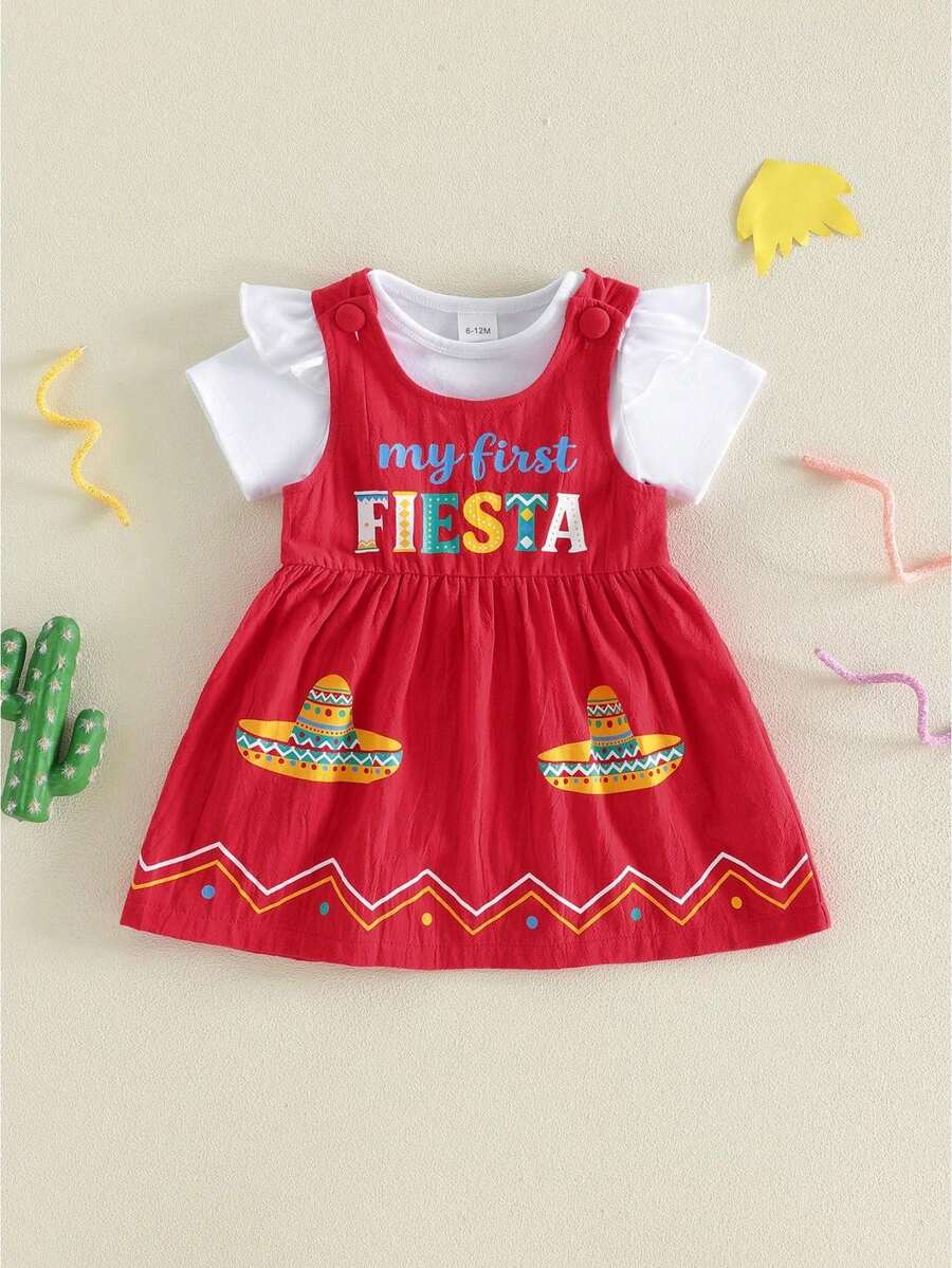 Baby Girls T-Shirt Co-Ords - Red - View 1