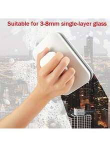 1pc Magnetic Glass Cleaner Made Of ABS Material, Multifunctional Glass Scraper With Water Storage And Hand Protection, Powerful Suction Cup With Non-Mark Rubber Blade, Easily Cleans Windows, Doors And Mirrors, Suitable For Home And Office, Living Room, Bedroom, Bathroom, Kitchen, Indoor And Outdoor, Modern Magnetic Glass Cleaner, Efficient Glass Cleaning - Multicolor - View 8