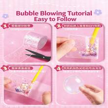 1 Set Kit de Chicle de Burbuja Nano, incluye Brillo, Arcilla, Pegatinas Lindas y Herramientas Accesorias, Kit de Chicle de Burbuja Nano Hecho a Mano para Adolescentes (Colores de Accesorios Aleatorios) - Multicolor - Ver 8