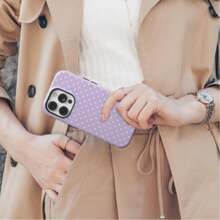 VESPOP Lavender Polka Dot Phone Case, Compatible With IPhone 17, 16, 15, 14, 13, 12 Pro Max, Galaxy S26, S25, S23, And Pixel - Mauve Purple - View 4
