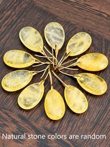 Anting Citrine Alami Gaya Boho Bentuk Tetesan Air, Liontin Batu Alam, Anting Berlapis Emas yang Indah dan Elegan untuk Wanita, Hadiah Hari Ibu - MultiWarna - View 4