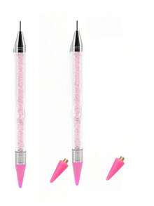 1pc Pink Dual-Head Rhinestone Nail Art Tool, Detachable Silicone Soft Tip Dotting Pen For Nail Decoration, Cuticle Removal, Polishing, Suitable For Nail Art, Gel Nails, Natural Nails And More - Pink - View 9