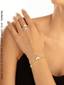 1 chiếc vòng tay không ngón hình trái tim thời trang, vòng tay không ngón dành cho nữ, quà tặng năm mới/Ngày lễ tình nhân/Ngày lễ (Làm thủ công, số lượng hạt ngẫu nhiên) - phong cách 4 - Xem 7