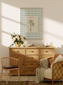 1 pièce Affiche murale en canevas d'art vintage sans cadre avec motif de palmier, plaid vert côtier, croquis rétro de style ferme pour le salon, la chambre à coucher, la décoration de la chambre d'étudiant - palmiers - Voir 2